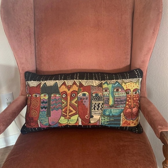 Laurel Burch Cat Throw Pillows Set of 2 - Picture 3 of 4